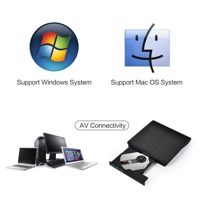 Lecteur CD DVD externe,USB 3.0 Type C graveur CD DVD+/-RW Pour Ordinateur  Compatible avec Windows XP/2003/Vista/7/8/10 Linux Mac OS - Cdiscount  Informatique