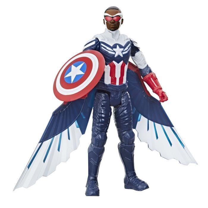 MARVEL AVENGERS - Titan Hero Series - Figurine Captain America de 30 cm  avec des ailes - pour enfants à partir de 4 ans