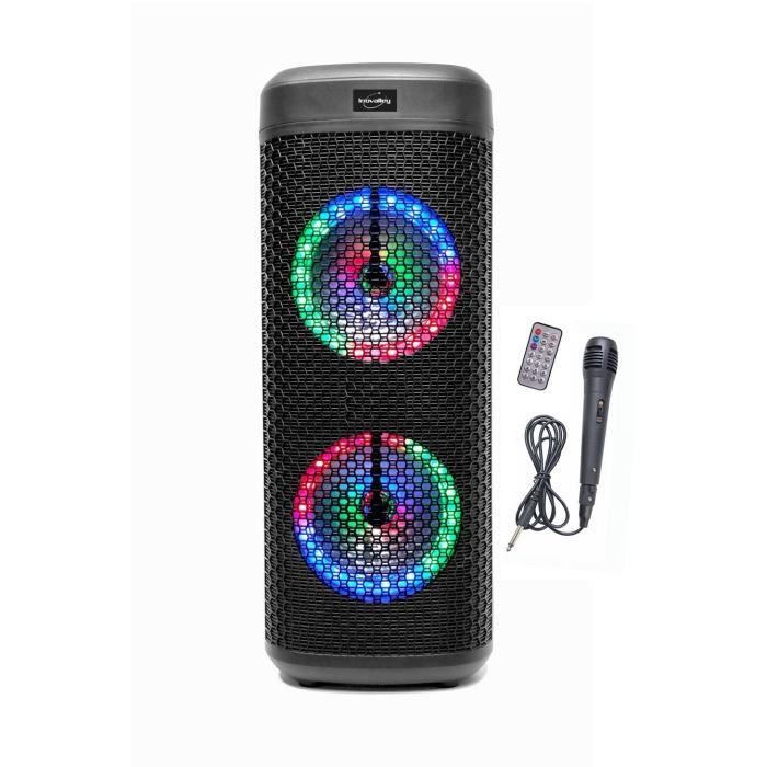 Enceinte Bluetooth CD Karaoké 1000W - Radio FM USB - Party Lumière - Son Puissant Pour Fêtes Et Ambiance
