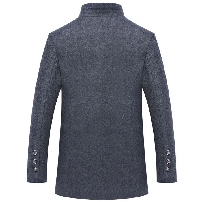 Manteau Hiver Homme En Laine Pure - Coupe Classique, Col Montant, Coupe-Vent | Pour Bureau, Ville, Voyage