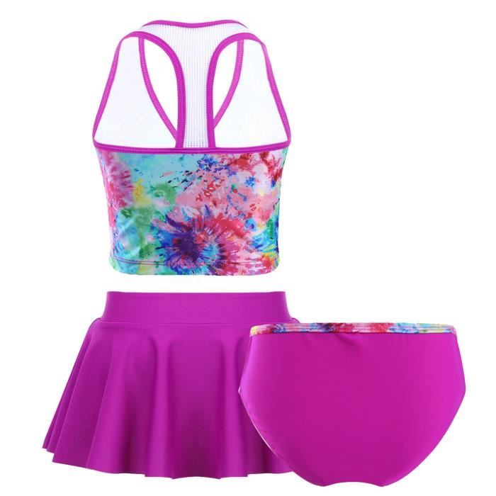Tankini Femme Manches Longues - Maillot De Bain Modeste Gainant - Burkini Style Plage - Débardeur Plissé