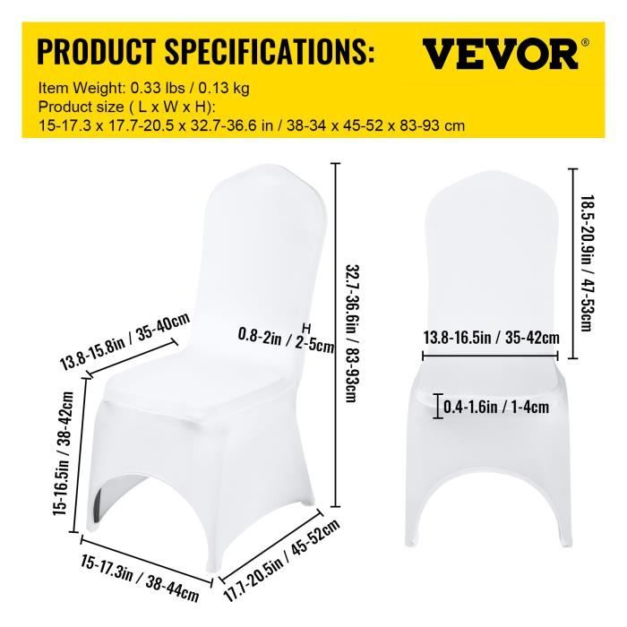 Housse spandex pour chaise de salle à manger - Nappe Tablecloth