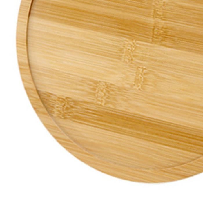 Hausleben Lot Assiettes à Pizza En Bois Bambou 33 Cm - Planche Service Avec Poignée (Lot De 2, 3 Ou 4)