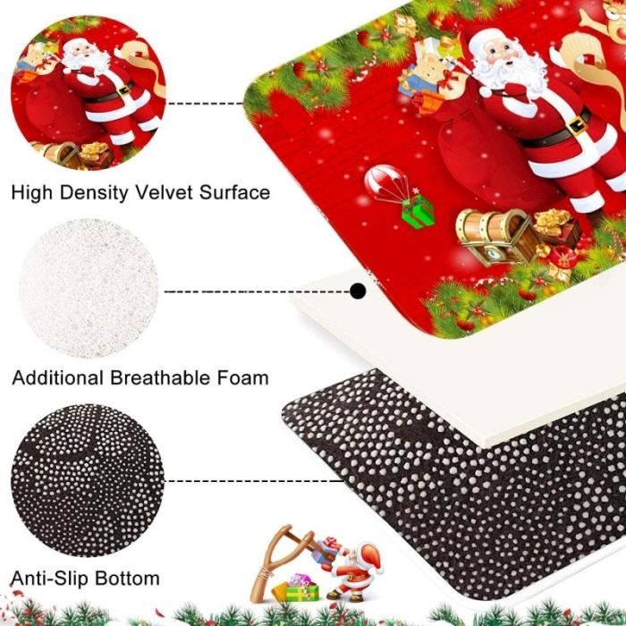 Shenphone Tapis de Sol antidérapants de Noël Tapis Tapis pour Porte d'entrée Salle de Bains