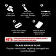Liquide de réparation de vitres Automobiles, kit de réparation de vitres fissurées avec Colle de réparation de Pare-Brise de Voiture-2