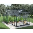 Serre de jardin orangerie en verre trempé 15,5 m² - Anthracite - NARCISSE-2