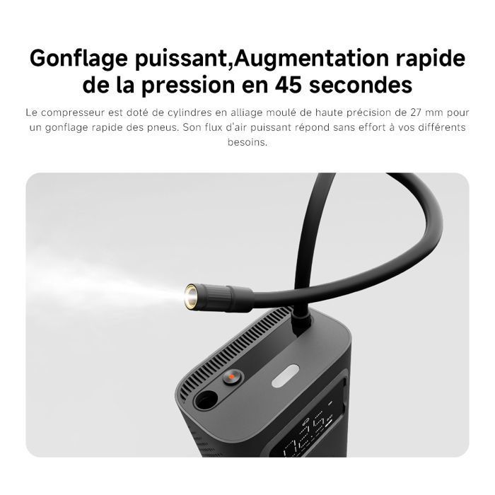 Sac De Rangement Pour Xiaomi Air Compressor 2 Pro – Protection Anti-choc, Double Fermeture, Poignée, Matériau EVA (gris)