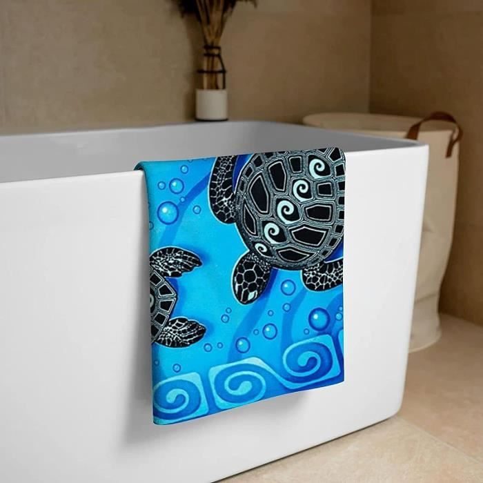 Serviette De Plage XL Microfibre Tortue De Mer 70x150cm - Anti-Sable, Séchage Rapide