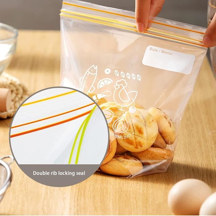 Orenge 25pcs Sachet Sac Conservation Nourriture 18x20cm Alimentaire  Transparent Ziplock Reutilisable - Cdiscount Au quotidien