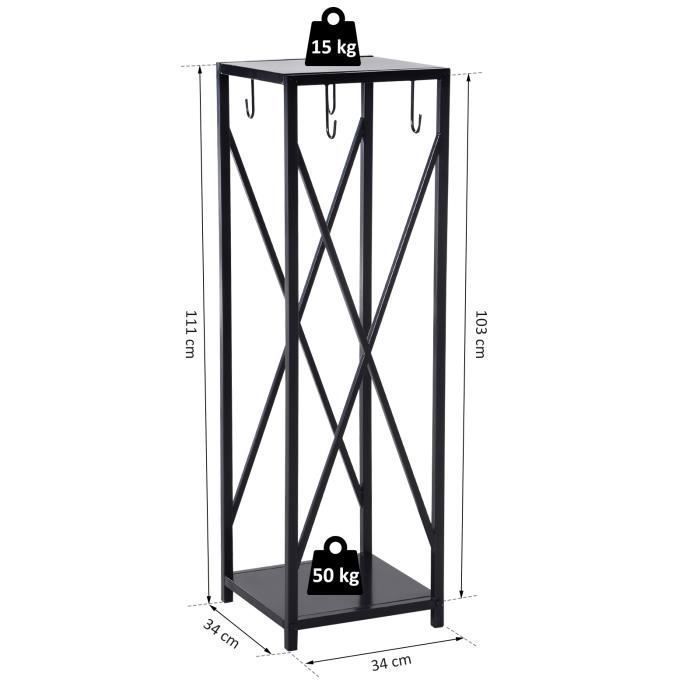 Outsunny Chariot Range Bûches Intérieur, Porte-bûches Roulettes, 4