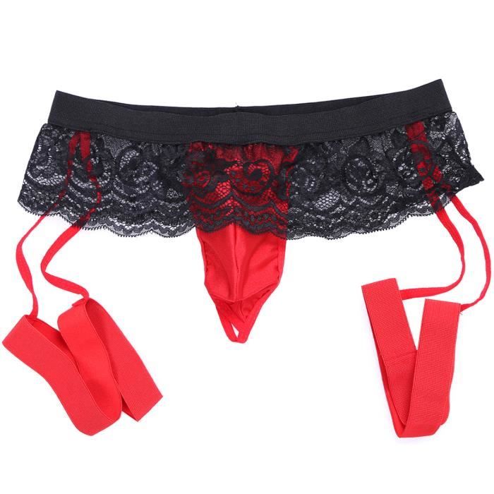 Slip String Homme Dentelle Transparent - Jockstrap érotique, Taille Basse | Lingerie Sexy, Travesti | M-XXL