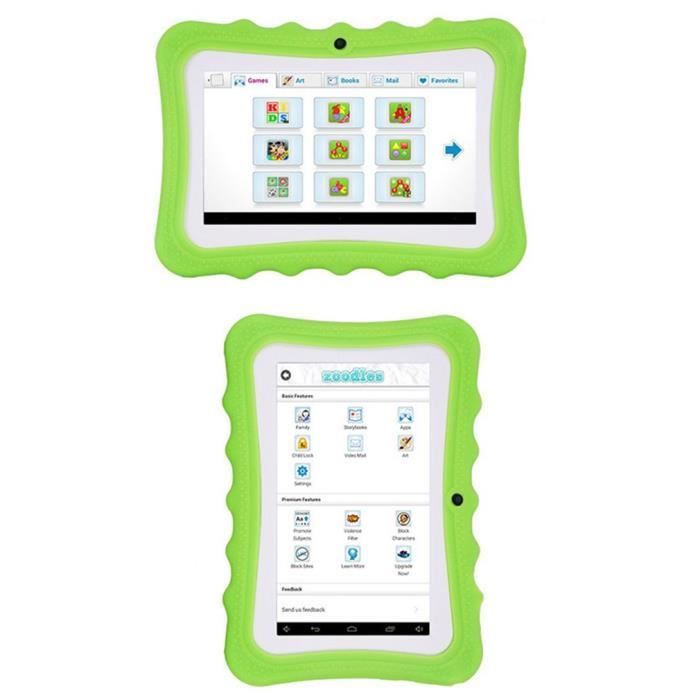 Tablette tactile enfant éducative 7 Android 4.2.2 vert 8Go