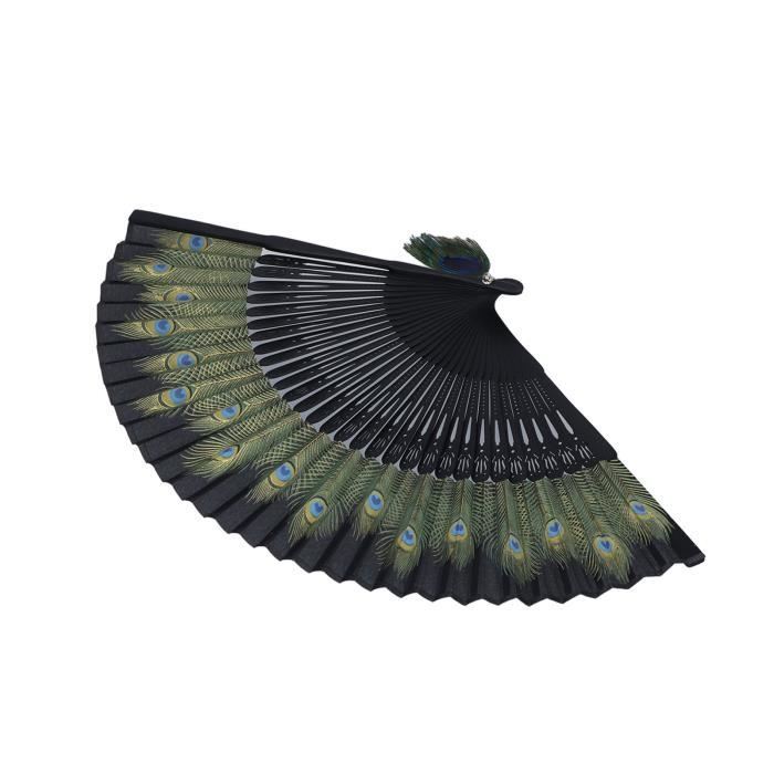 Éventail Chinois LED Pliable - Ventilateur Lumineux Festival/Mariage - Decoration Nylon 33cm Avec LEDs
