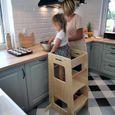 KiddyMoon Tour D’Apprentissage-D’Observation Montessori ST-003 Kitchen Helper, Contreplaqué - Naturelle-3