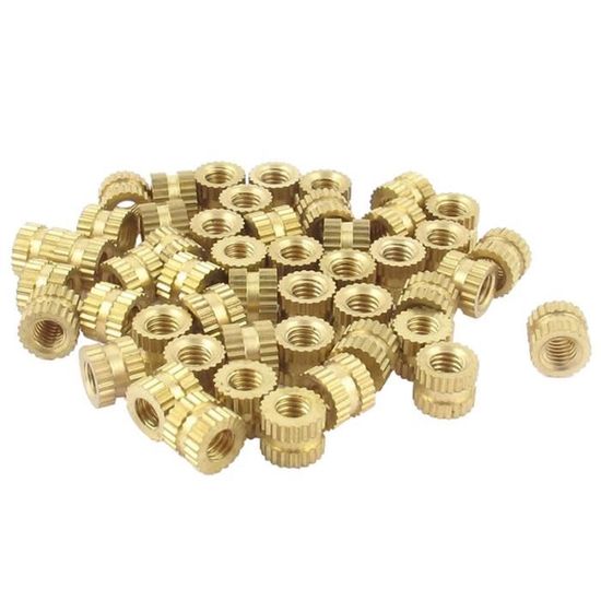 M3 laiton écrou Hex métrique ton or 100pc