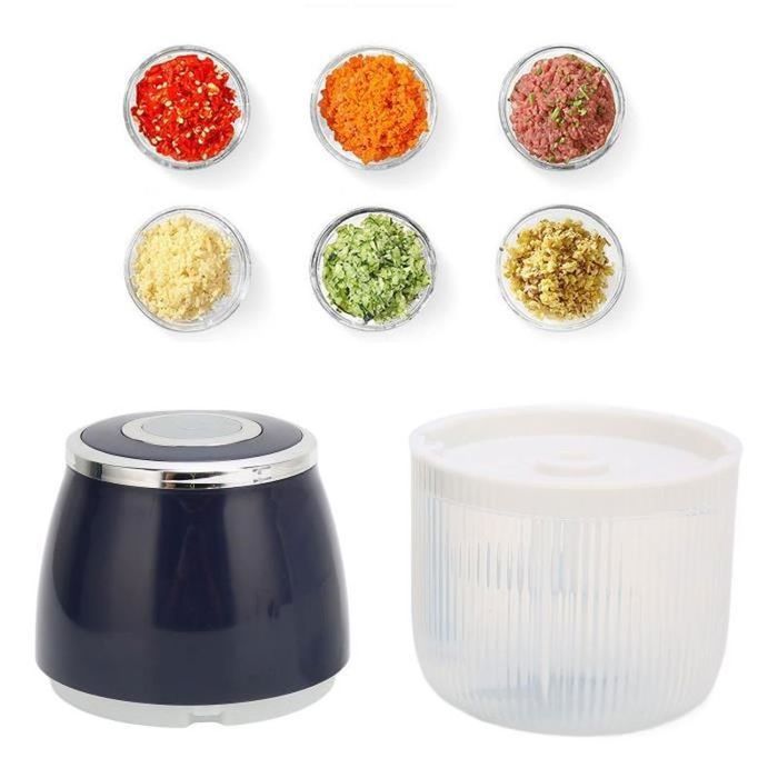 Hachoir Manuel,Hachoir à Ail électrique Robuste Durable Mini Légumes Masher USB Charge Pour La