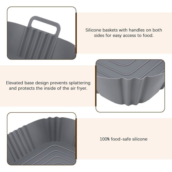 Moule En Silicone Pour Air Fryer – Accessoire Réutilisable, Pliable – Compatible Ninja Foodi Flex 10,4 L – Résiste à 240°C - 2