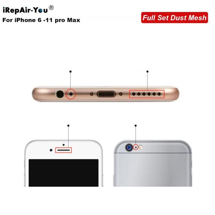 Pour iPhone 11 - Ensemble complet de maillage anti-poussière pour micro et  haut-parleur, grille et écran pour - Cdiscount Téléphonie