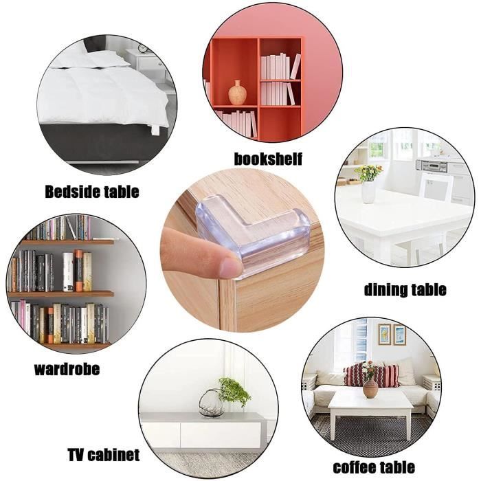 Protecteur Coin Table Protection Angles Meubles Bébé - 4m De Bande 8 Coins - Transparent Et Adhésif Protecteur