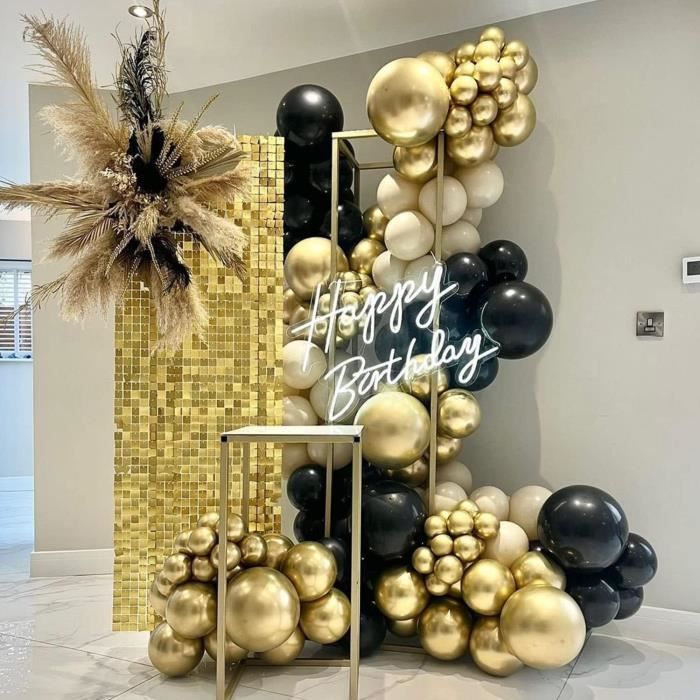 Lot De 3 Arches Ballon Métal Doré HEYZOEY – 7.2FT, 6.6FT & 6FT – Idéal Mariage, Anniversaire & Décoration Élégante