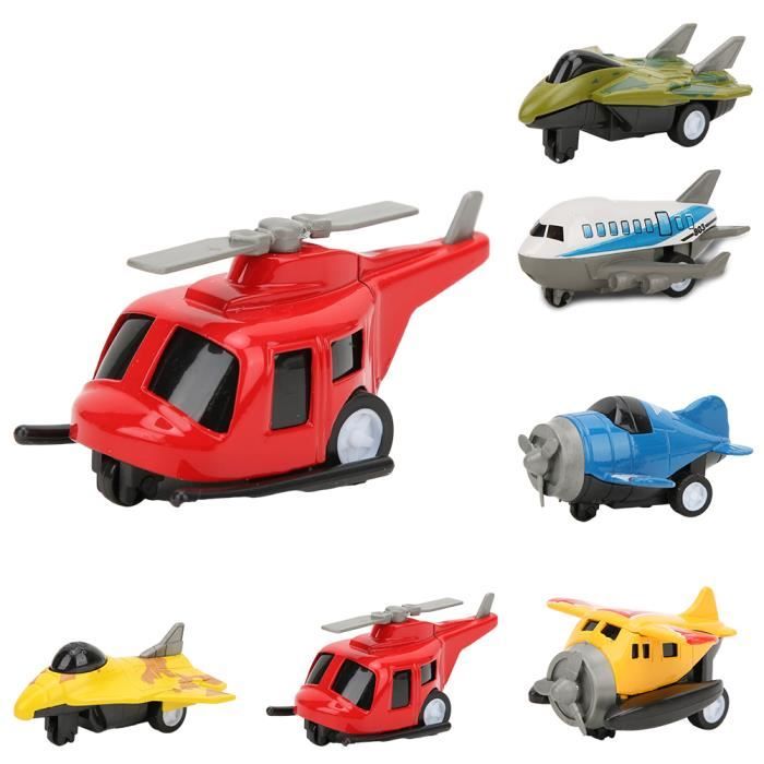 Lot De 4 Avions Miniatures à Inertie – Alliage, Sans Batterie – Jouets éducatifs Pour Enfants – 9,7 Cm, Couleurs Vives