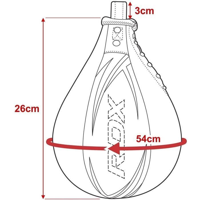 Punching ball poire de vitesse boxe avec support plateau tournant composite  acier revêtement synthétique rouge noir