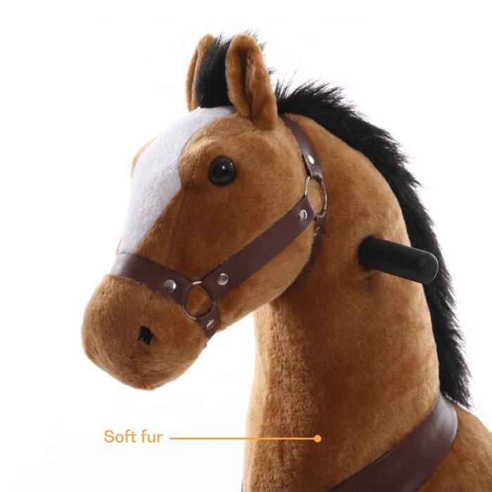 Ponnie Ebony – Cheval Mécanique Sur Roulettes Pour Enfants 5-12 Ans – Jouet Actif Sans Piles – Taille M, 18-50 Kg