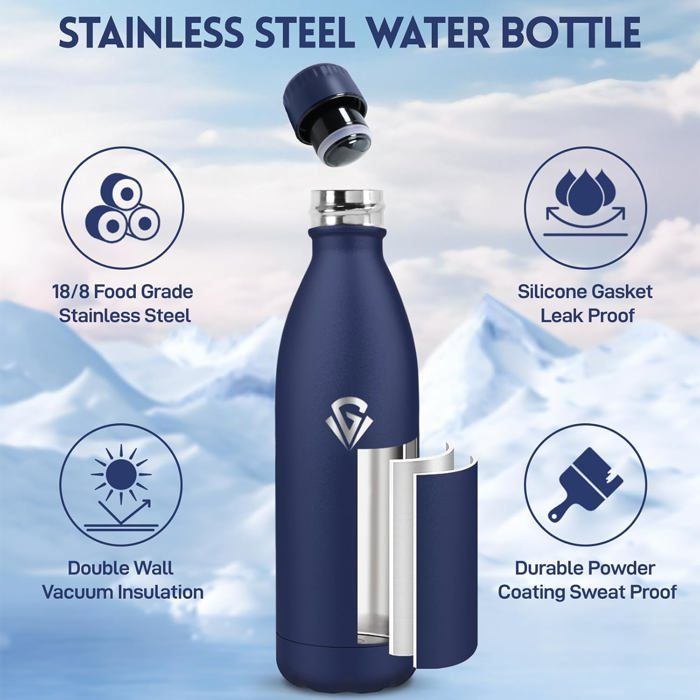 Gourde Inox 1L, Bouteille Étanche, Bouteille d'eau Acier Inoxydable à Double Paroi, Réutilisable, sans BPA, Bouteille Isotherme pour Bureau, École, Randonnée, Sport, Voyage, Gym, Enfant ou Adulte Gourde Inox 1L, Bouteille Étanche, Bouteille d'eau Acier Inoxydable à Double Paroi, Réutilisable, sans BPA, Bouteille Isotherme pour Bureau, École, Randonnée, Sport, Voyage, Gym, Enfant ou Adulte
