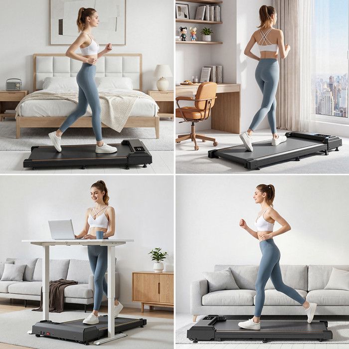 Anylife Tapis De Course Inclinable 3 Niveaux – Vitesse 1 à 8 Km/h, Moteur 2.5 CV, Amorti 6 Coussins, Télécommande, écran LED, Capacité 150 Kg