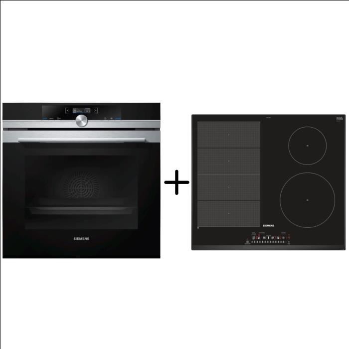 SIEMENS HB675GBS1 Four multifonction pyrolyse - 71 l + SIEMENS EX651FEB1F - Plaque de cuisson induction - 4 zones - 7400 W