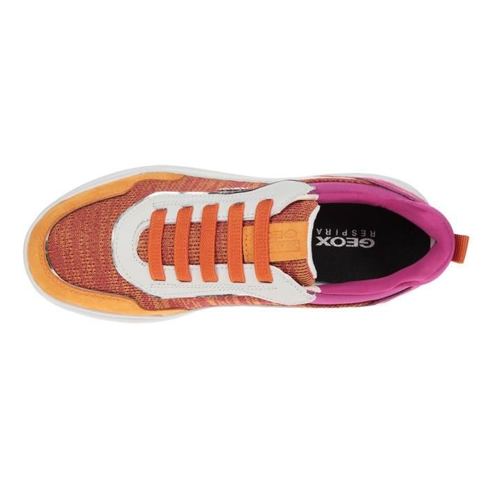 GEOX Sneakers D Spherica femme Orange Fuchsia ORANGE FUCSHIA Cdiscount Chaussures