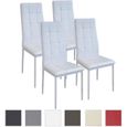 Lot de 4 chaises Albatros RIMINI en simili blanc et métal - Confortables et légères - Contrôlées par SGS-0