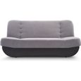 Canapé en lit Convertible avec Coffre de Rangement 3 Places Relax clic clac Banquette BZ en Tissu Pafos Gris + Anthracite-0