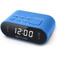 Radio-réveil MUSE M-10 BL - 20 stations FM - Double alarme - LED blanc - Bleu-0