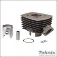 Cylindre piston mono segment Teknix pour mobylette Peugeot 103 FOX alu 6 transfert-0