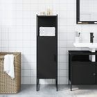 VIDAXL "Bon plan" Armoire Haute Colonne - JILI HOT - Armoire de salle de bain noir 33x33x120,5cm - Bois d'ingénierie - Pour toilette