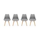 SWEEEK Lot de 4 chaises scandinaves. pieds bois de hêtre. chaises 1 place. gris