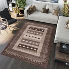 TAPISO Tapis Salon Poil Court SARI Marron Beige Moucheté Bordure Polypropylène Intérieur 160x220 cm