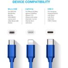 CABLING® Chargeur Multiple Câble de données Multi-Ports USB Câble de Charge Rapide 3 A pour câble de Charge 3 A Lightning Micro