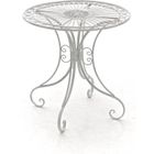 Table de jardin - CLP - HARI - Ø 70 cm - Fer forgé - 6 couleurs disponibles - Blanc antique
