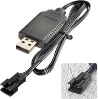 YUNIQUE FRANCE USB Câble de chargeur RC universel avec connecteur SM-3P pour batterie LiPo 2S 7.4V compatible RC Voiture/Voiture
