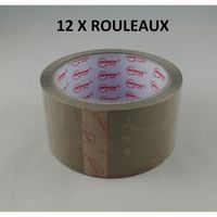 Lot de 12 X Rouleau de Ruban Adhésif Brun Havane 50M x 48mm Emballage Carton