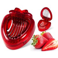 Trancheuse de fraise en acier inoxydable (rouge)