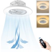 HENGMEI LED Plafonnier Ventilateur De Plafond Dimmable avec Télécommande Lustre De Ventilateur Ultra Silencieux pour Salon Chambre