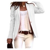 VESTE - VAREUSE - CASAQUE - BLAZER 2023 Mode Veste de Costume à col Rabattu pour Femme Blanc