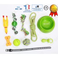 TD® kit 10 jouets pour chien corde peluche balle poulet bruit resistant pas cher solide couineur dressage chiot ensemble jeu