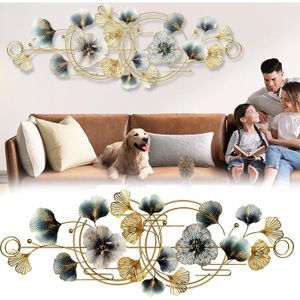 Décoraton murale en métal avec motf floral, 110 x 9 x 66 cm