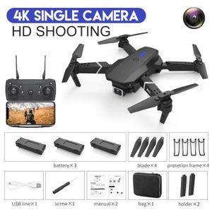DRONE Noir Simple 4K 3B - Drone RC E88Pro avec caméra HD