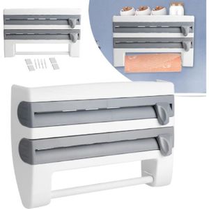 Distributeur Papier Aluminium Et Film Alimentaire Mural 2 Pièces - Avec Ventouses Et Coupe Precise