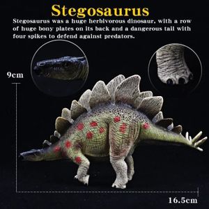 FIGURINE - PERSONNAGE Stégosaure A - Figurines de dinosaure stégosaure en PVC solide pour enfants, Modèle de simulation, Collection